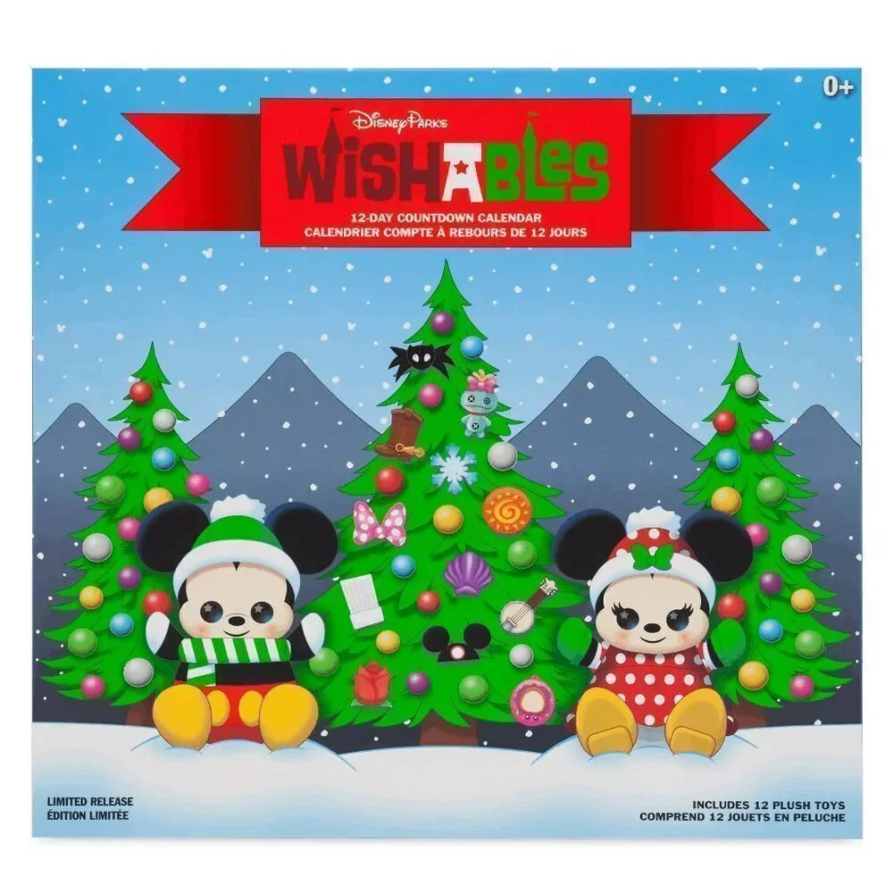 NEW Mickey Mouse Wishables Plush Toy Disney Parks Holiday Calendar NWOP Limited